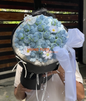 Bó Hoa Sáp Xanh Pastel