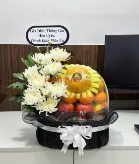 Giỏ Hoa Trái Cây Chia Buồn 