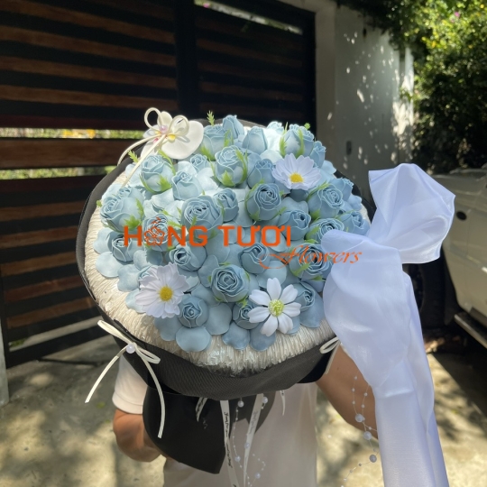 Bó Hoa Sáp Xanh Pastel