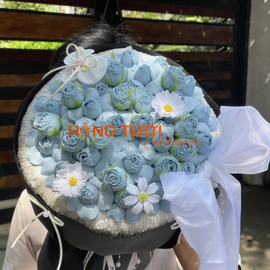 Bó Hoa Sáp Xanh Pastel