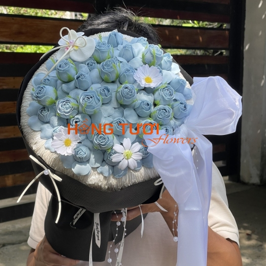 Bó Hoa Sáp Xanh Pastel