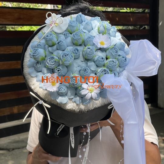 Bó Hoa Sáp Xanh Pastel