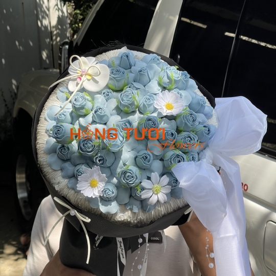 Bó Hoa Sáp Xanh Pastel